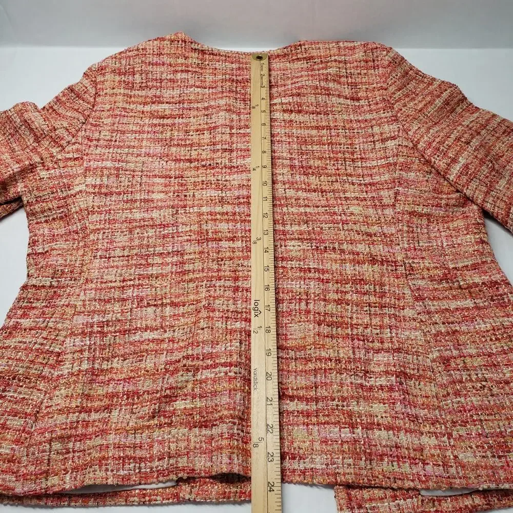 Talbots Pink-Cream Tweed Jacket and Skirt Set - Picture 9 of 16